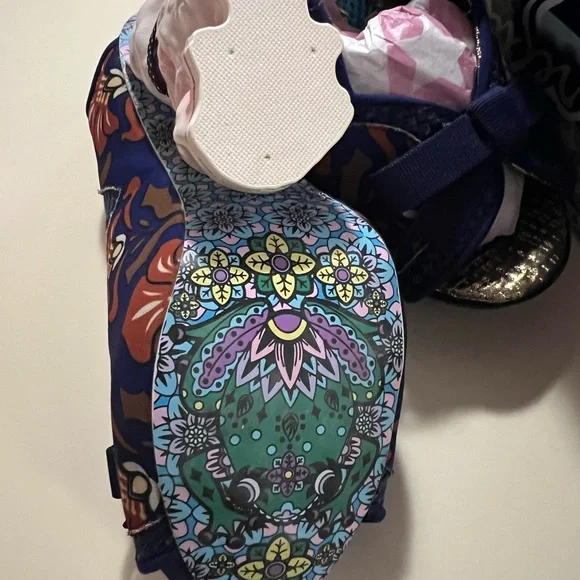 Irregular Choice Navy and Brown Floral Heels with cat Detail - Picture 6 of 6